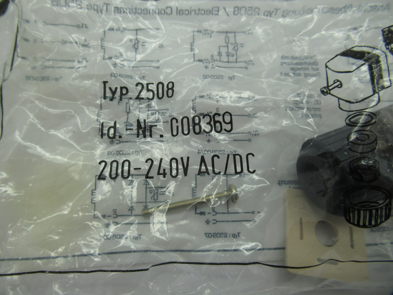 Electrical Connections 008369 2508 Solenoid Connector 200-240V AC/DC NWB