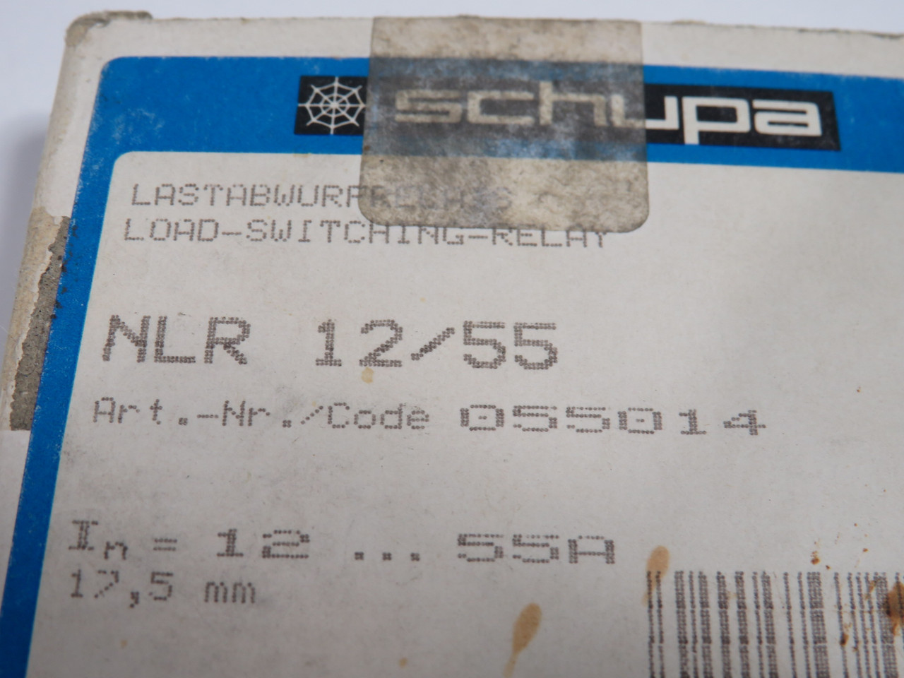 Schupa NLR 12/55 055014 Load Switching Relay 12-55A NEW