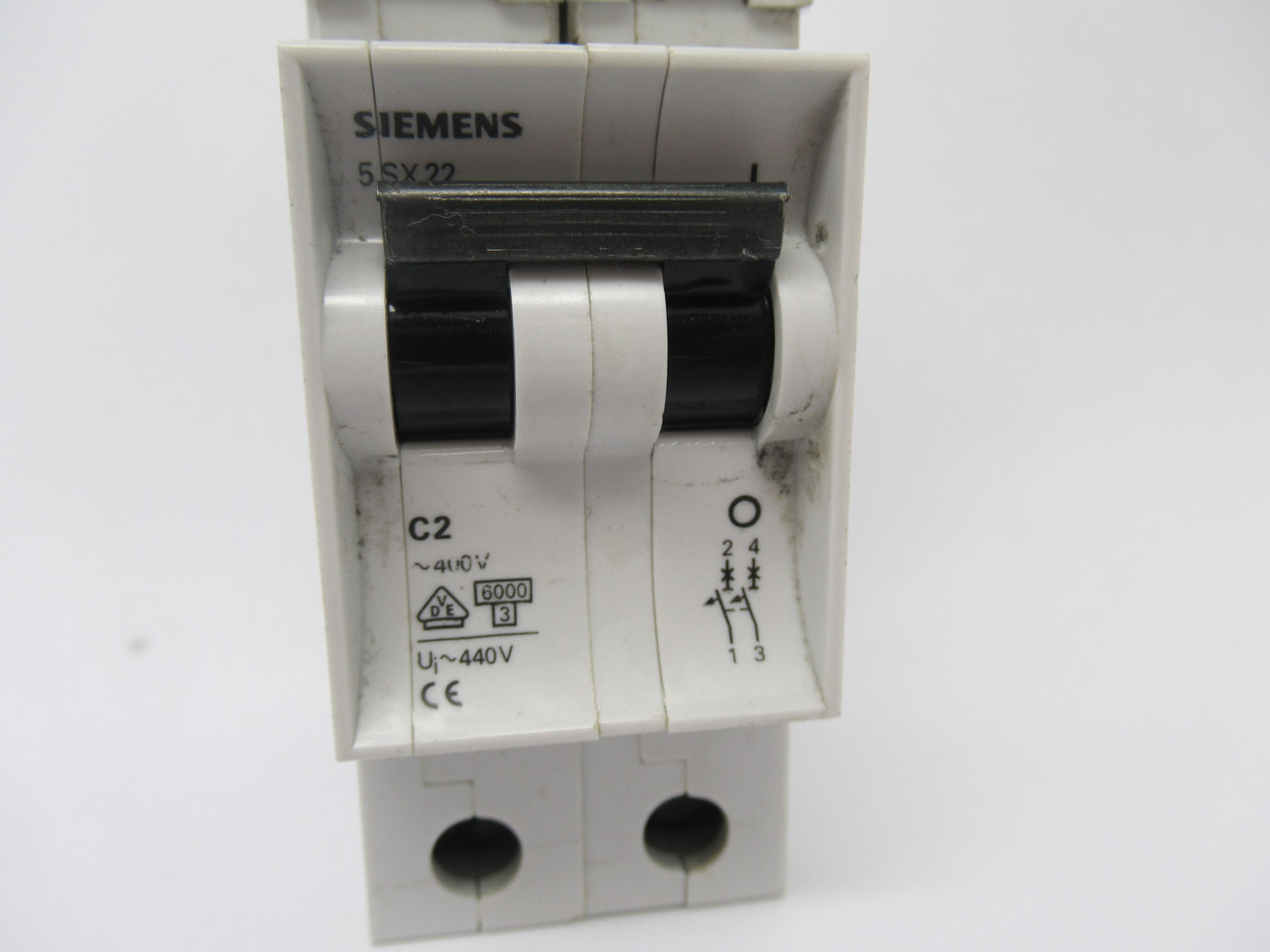 Siemens 5SX22C2 Circuit Breaker 400VAC 2 Pole USED