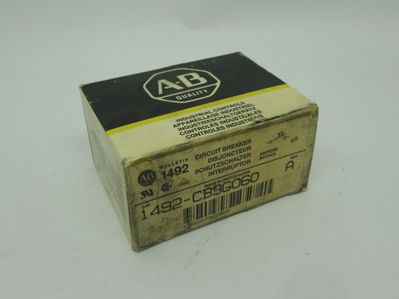 Allen-Bradley 1492-CB3-G060 Circuit Breaker Ser A 6A 480V 3-Pole NEW