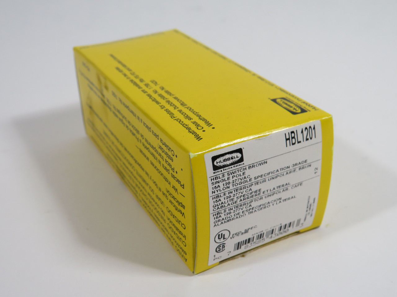 Hubbell HBL1201 Brown Toggle Switch 15A 120/277V 1-Pole 9-Pack NEW