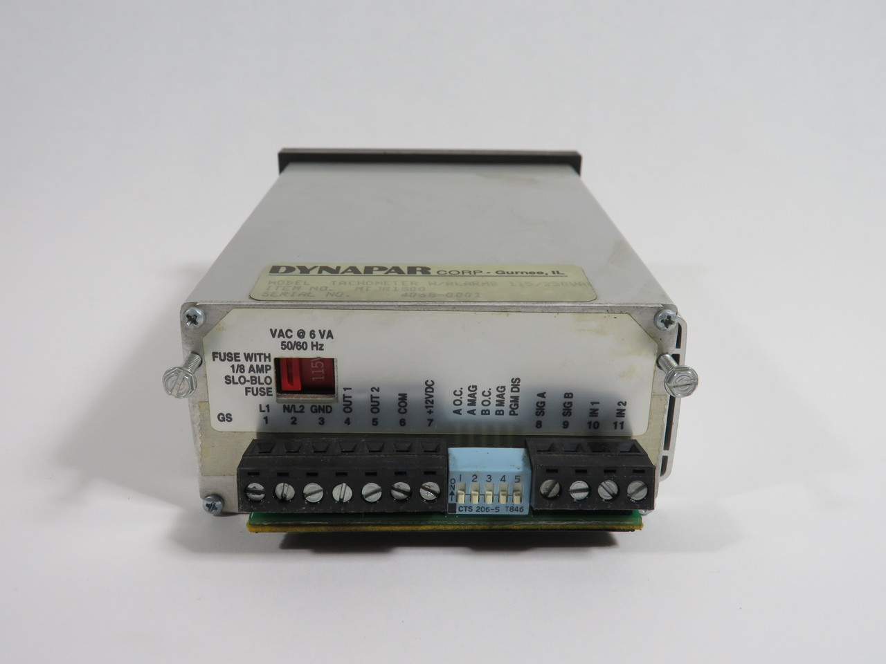 Dynapar MTJR1S00 Tachometer Rate Indicator/Controller 5-Digit LED 115/230V USED