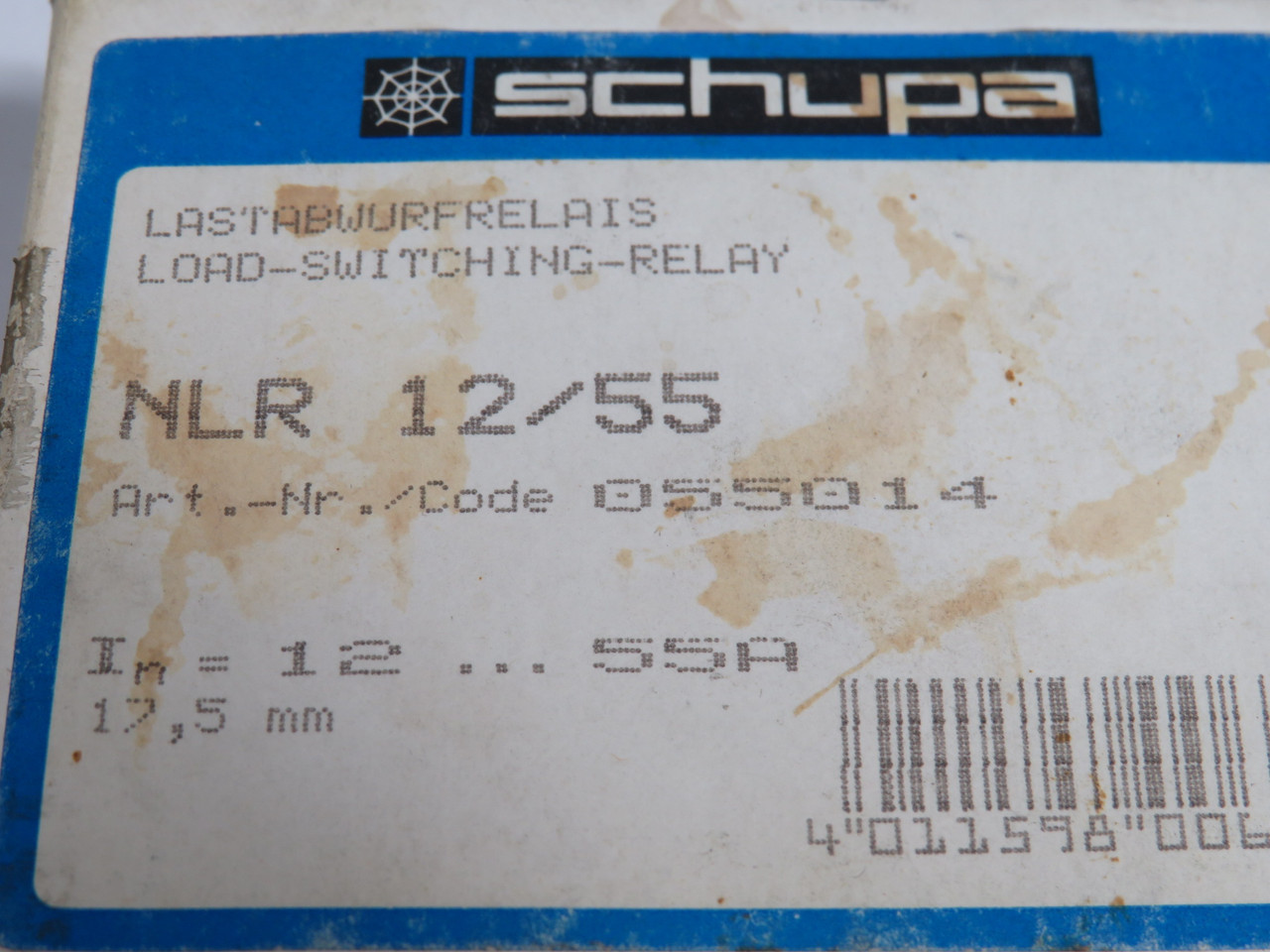 Schupa NLR 12/55 055014 Load Switching Relay 12-55A *Damaged Box* NEW