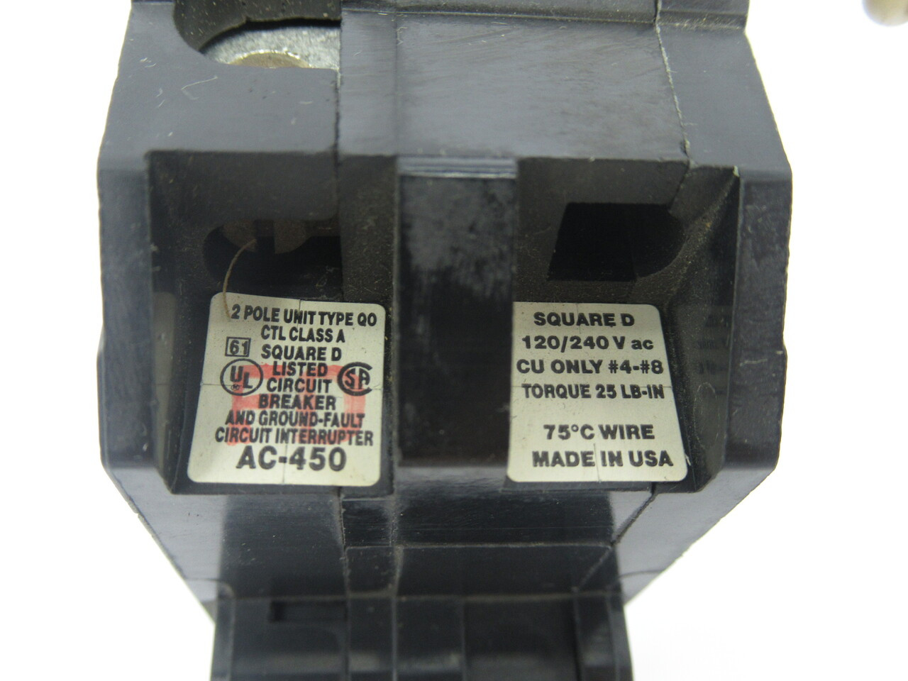 Square D QO260GFI Circuit Breaker 60A 120/240VAC 2Pole 6mA Ground Fault A NOP