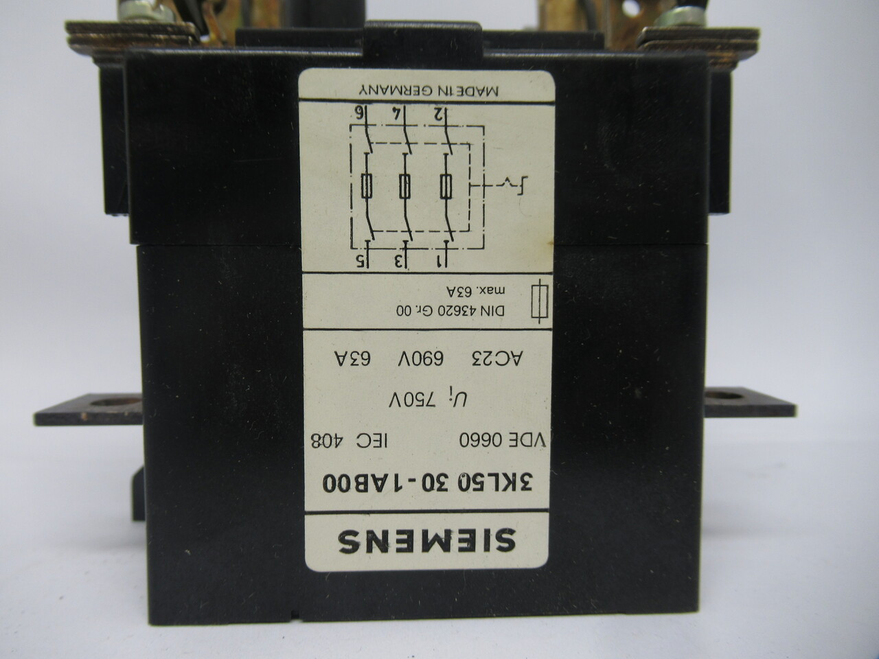 Siemens 3KL5030-1AB00 Disconnect Switch 63A 690V NEW