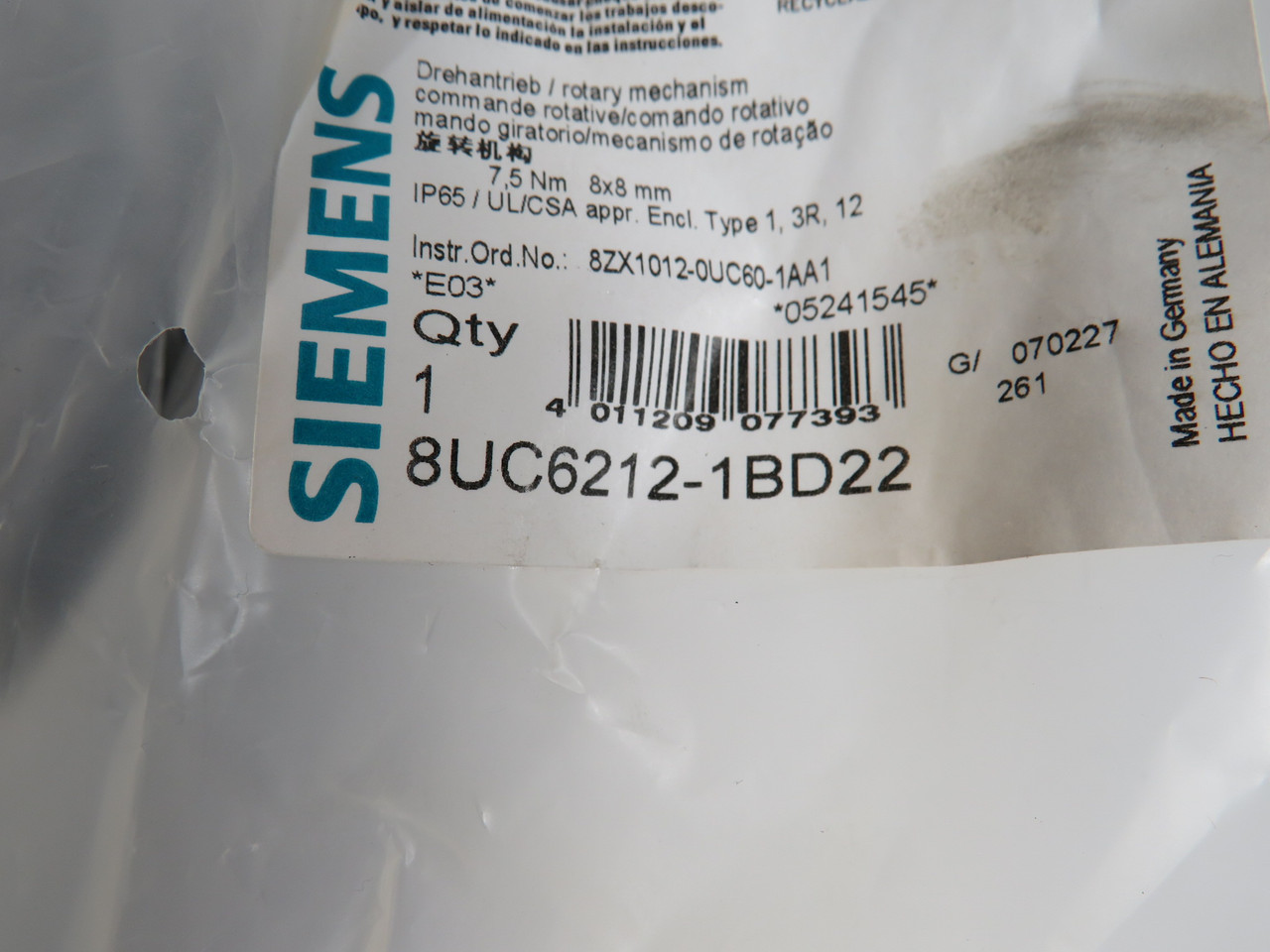 Siemens 3VF9323-1EA00 Rotary Handle Operator *Open Bag/Shelf Wear* NWB