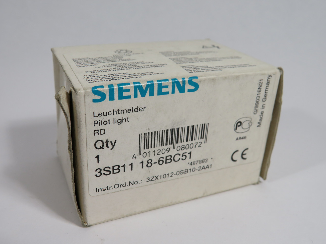 Siemens 3SB1118-6BC51 Pilot Light Red Lens NEW