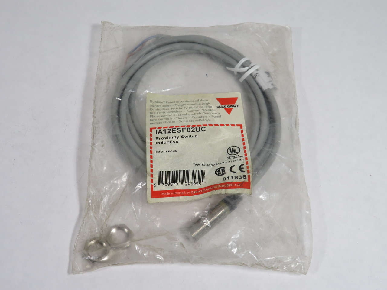 Carlo Gavazzi IA12ESF02UC Proximity Switch 8.2V 1kOhm 2mm Distance NWB