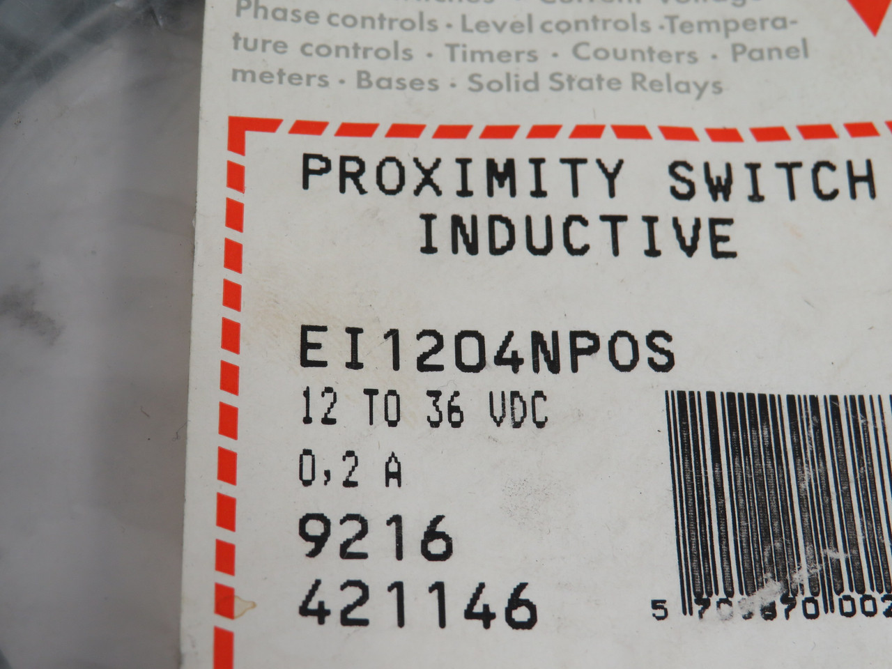 Carlo Gavazzi EI1204NPOS Proximity Switch 12-36VDC 0.2A 4mm Distance NWB