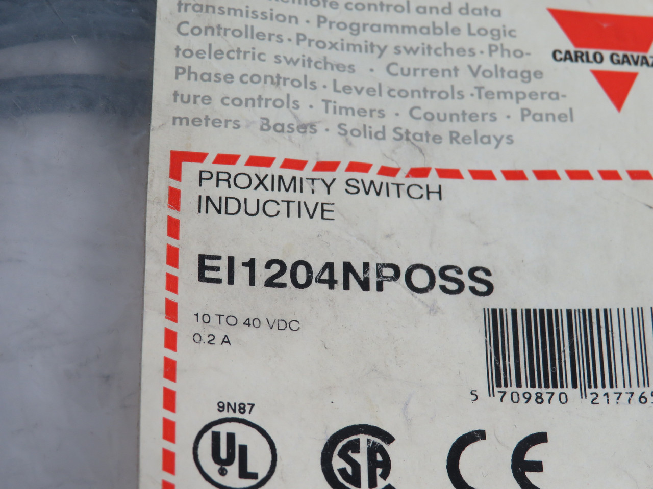 Carlo Gavazzi EI1204NPOSS Proximity Switch 10-40VDC 0.2A 4mm Distance NWB