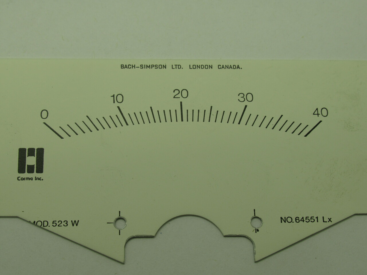 Corma 523W-64551LX Panel Meter Face 0-40 Bach-Simpson *Lot of 14* NOP