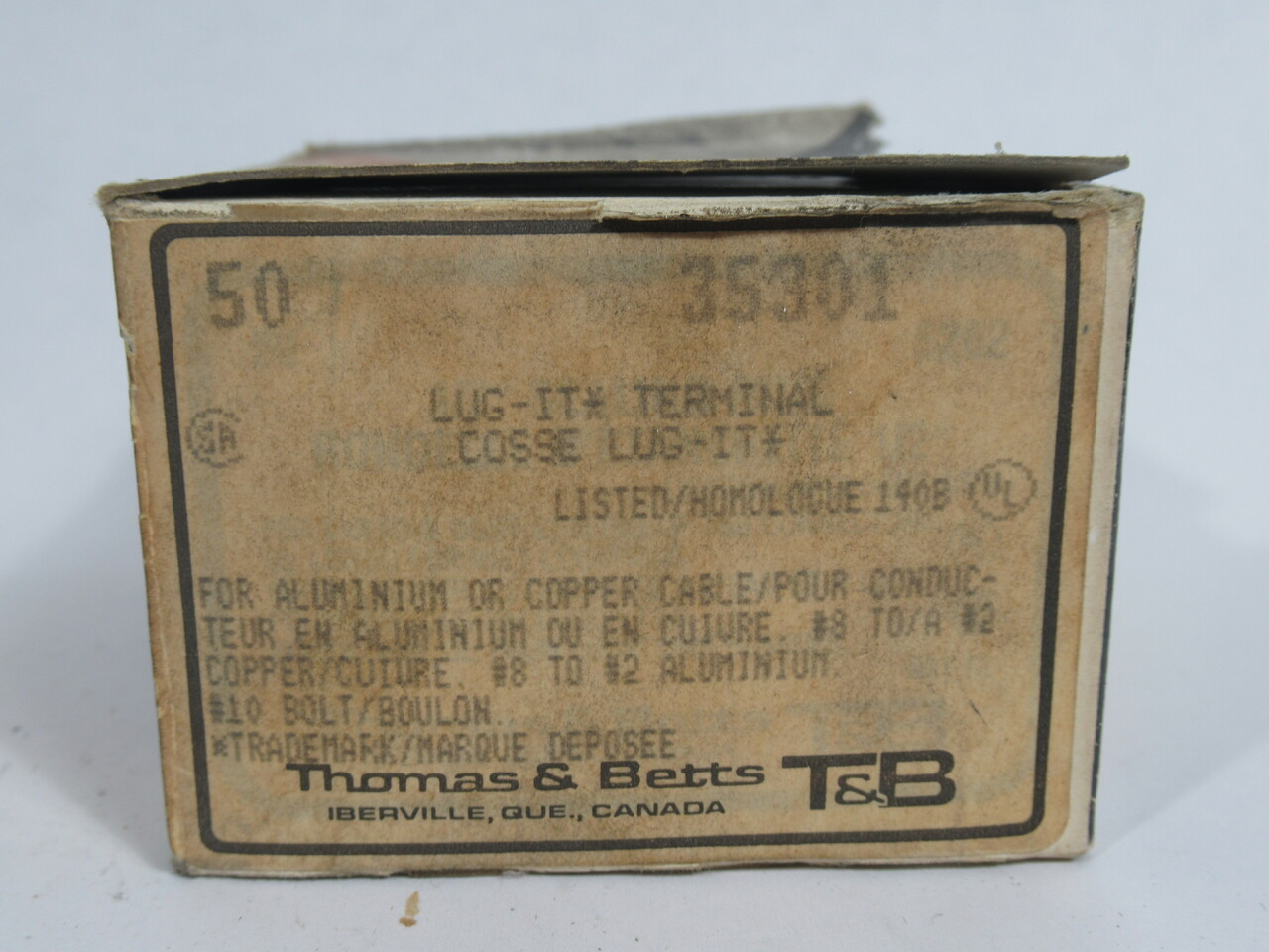 Thomas & Betts 35301 Locktite One-Hole Lug 14-6Awg Steel Plated *50-Pack* NEW