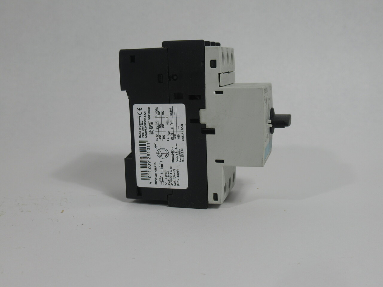 Siemens 3RV1021-0BA10 Manual Motor Starter 0.14-0.2A USED