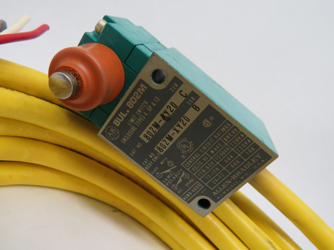 Allen-Bradley 802M-AY20 Limit Switch Series C 20FT CUSTOMIZED NOP