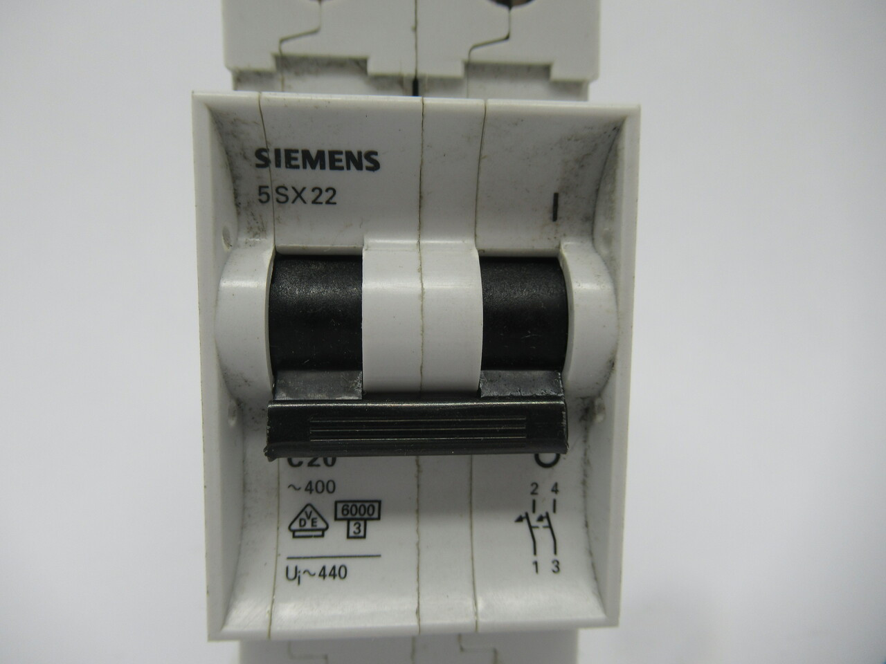 Siemens 5SX22C20 Circuit Breaker 2-Pole 20A 400VAC USED