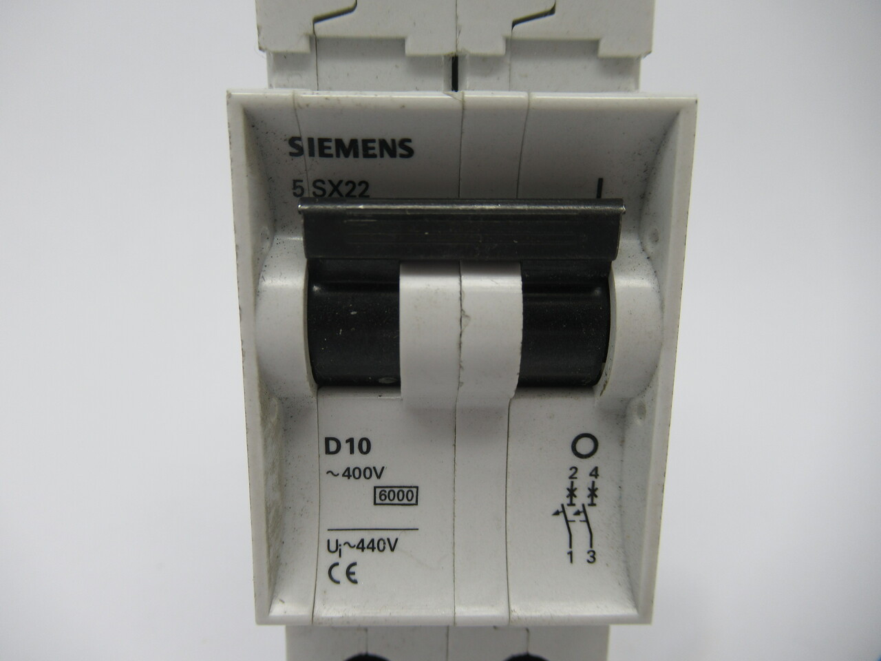 Siemens 5SX22D10 Circuit Breaker 10A 2-Pole 400VAC USED