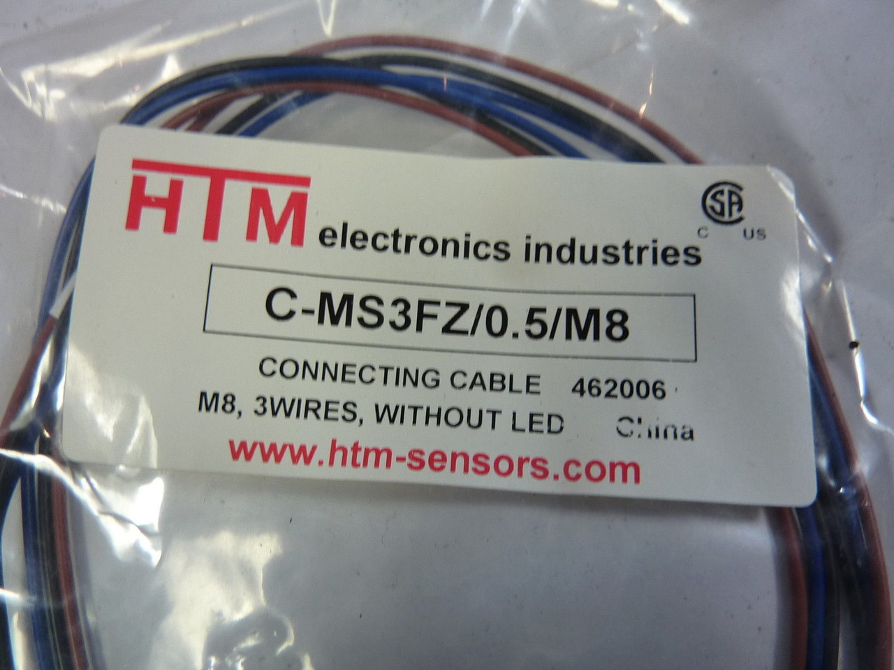 HTM C-MS3FZ/0.5/M8 Cable Connector NEW