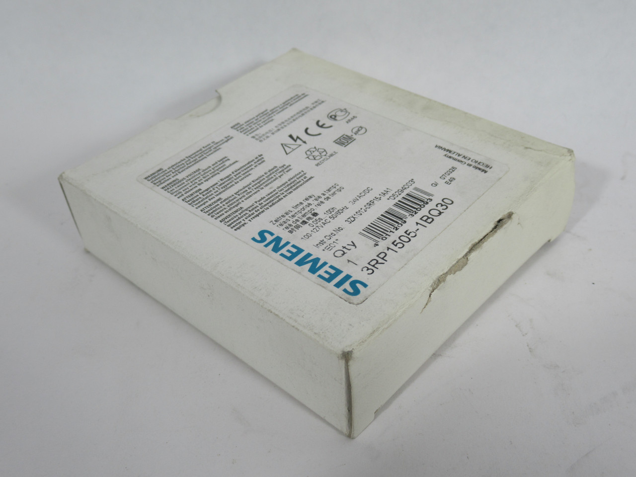 Siemens 3RP1505-1BQ30 Timing Relay 24VAC/DC 100-127VAC 50/60Hz 0.05s-100h NEW