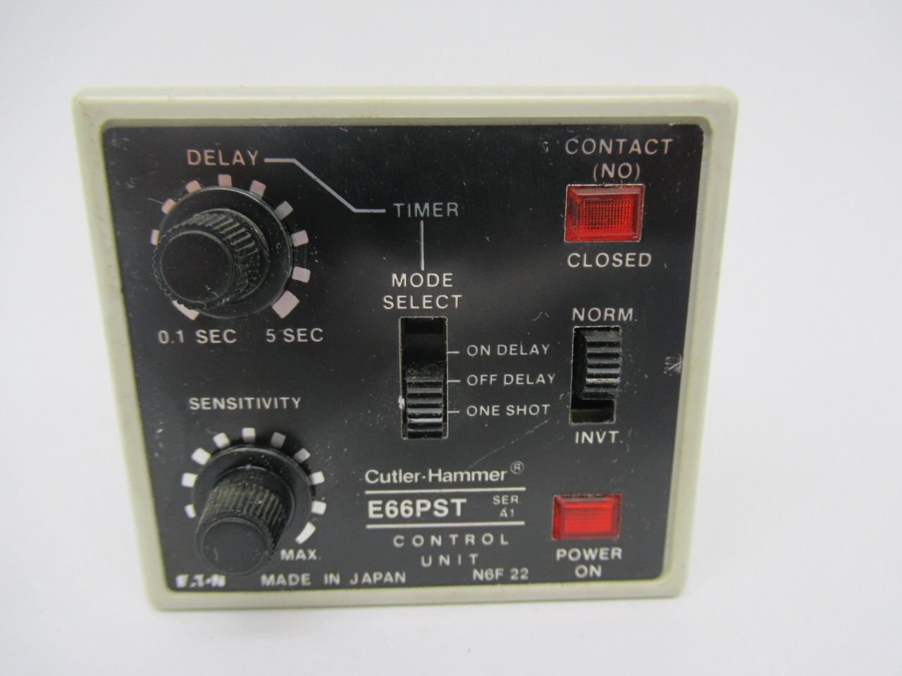 Cutler-Hammer E66PST Control Unit Delay Timer 0.1-5sec 250VAC 3A 12 pin USED