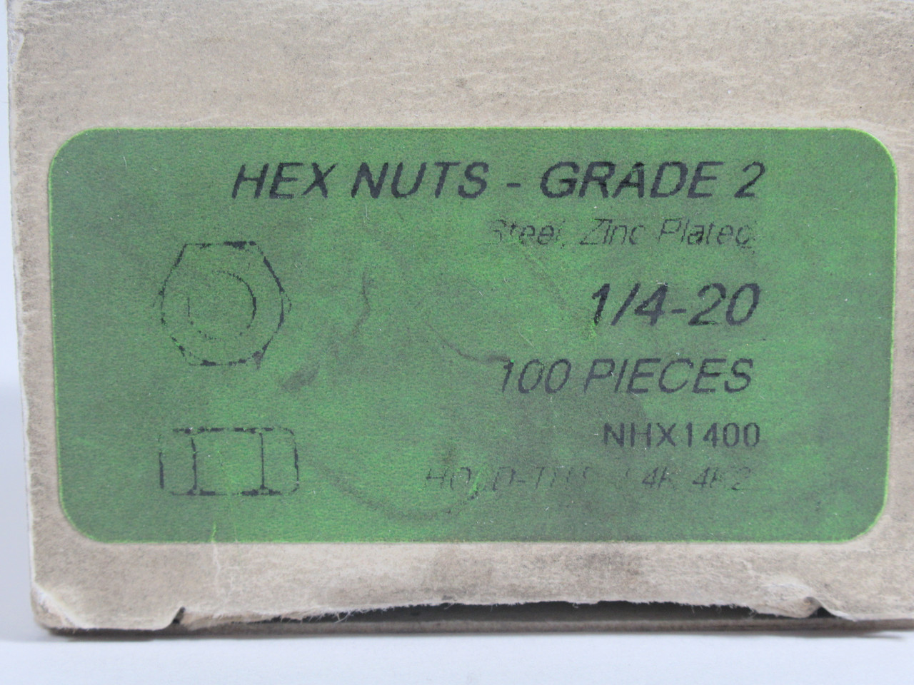Hold Tite NHX1400 Zinc Steel Grade 2 Hex Nut 1/4-20 Lot of 110 NEW