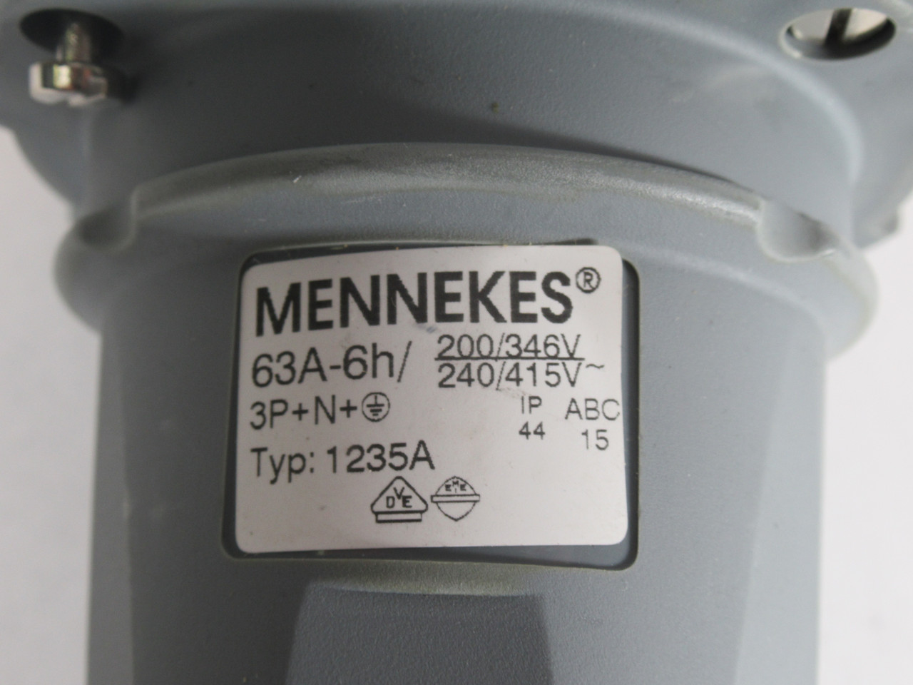 Mennekes 1235A 5-Pin Plug 63A-6h 200/346V 200-415VAC 3P+N NOP