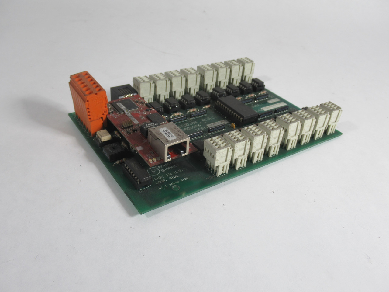 Perretta Graphics ASE00386 PC Board Rev: C C/W RCM3700 w/ Connectors USED