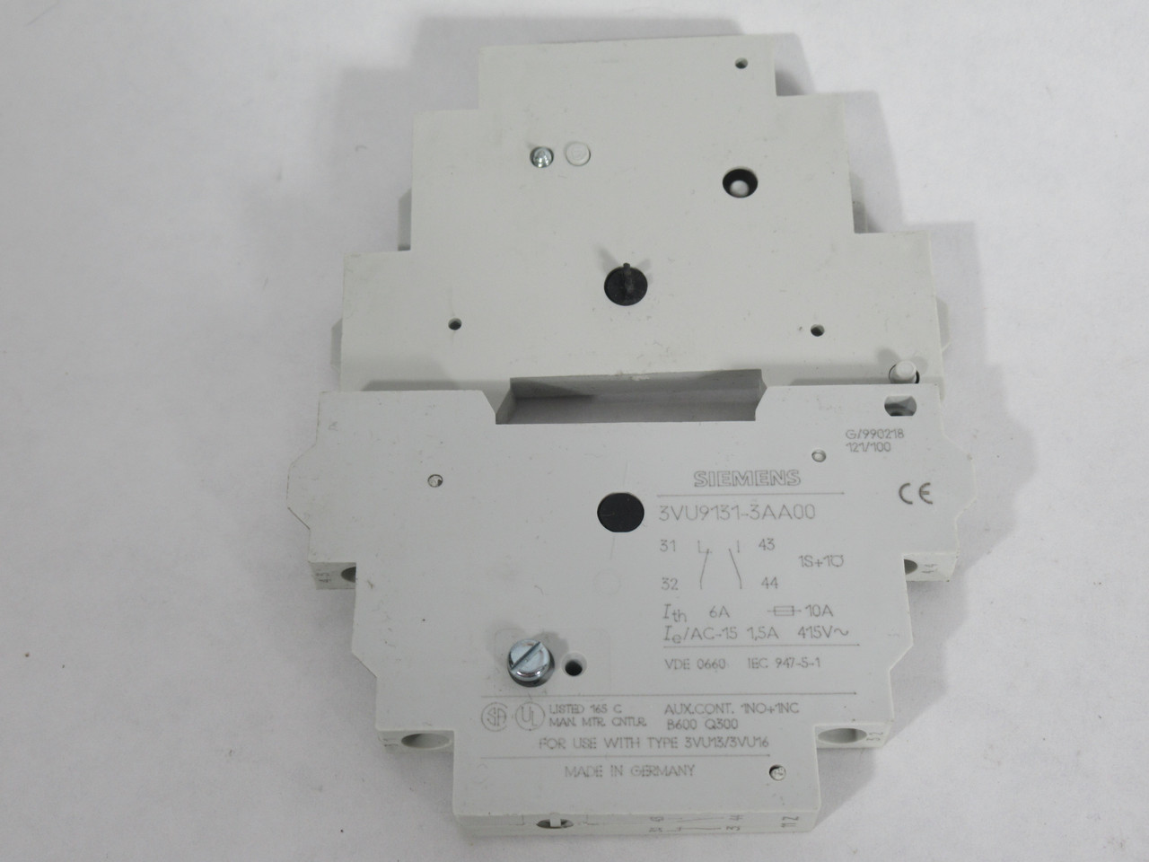 Siemens 3VU9131-3AA00 Side Mounting Auxiliary Contact Block 1NO 1NC 2-PK NEW