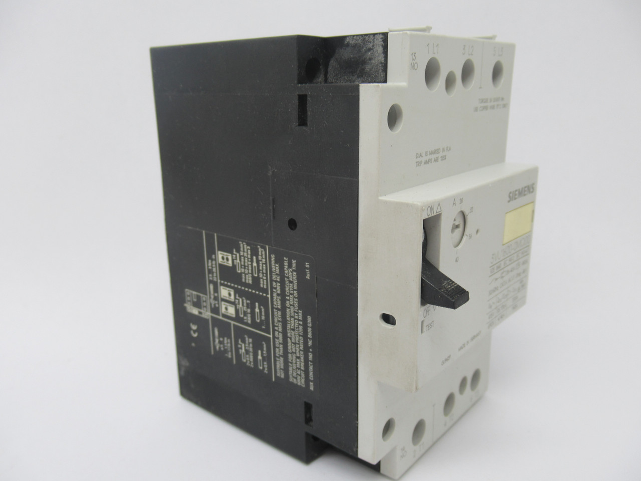 Siemens 3VU1600-0MQ00 Starter Circuit Breaker 28-40Amp 3 Pole 50/60Hz NEW