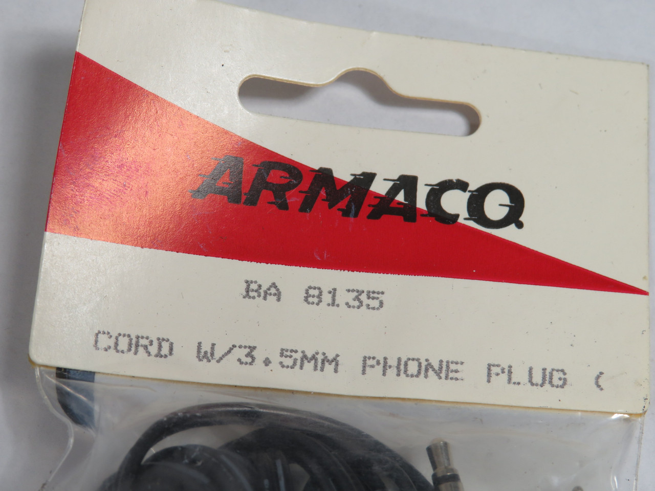 Armaco BA-8135 Cord w/ 3.5mm Phone Plug NWB