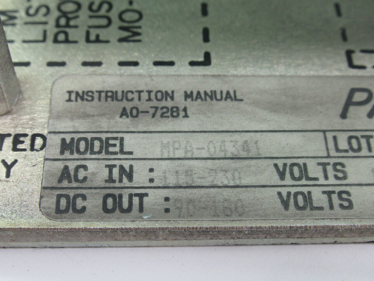 CMC MPA-04341 DC Speed Drive 1-2HP 90-180V 10A USED
