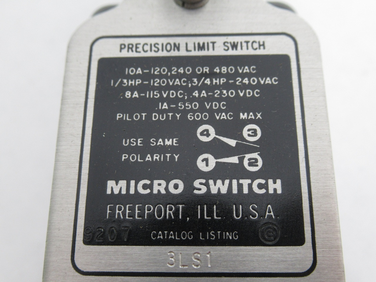 Microswitch 3SL1 Side Roller Plunger Limit Switch 1NO 1NC 10A@120/240/480V NEW