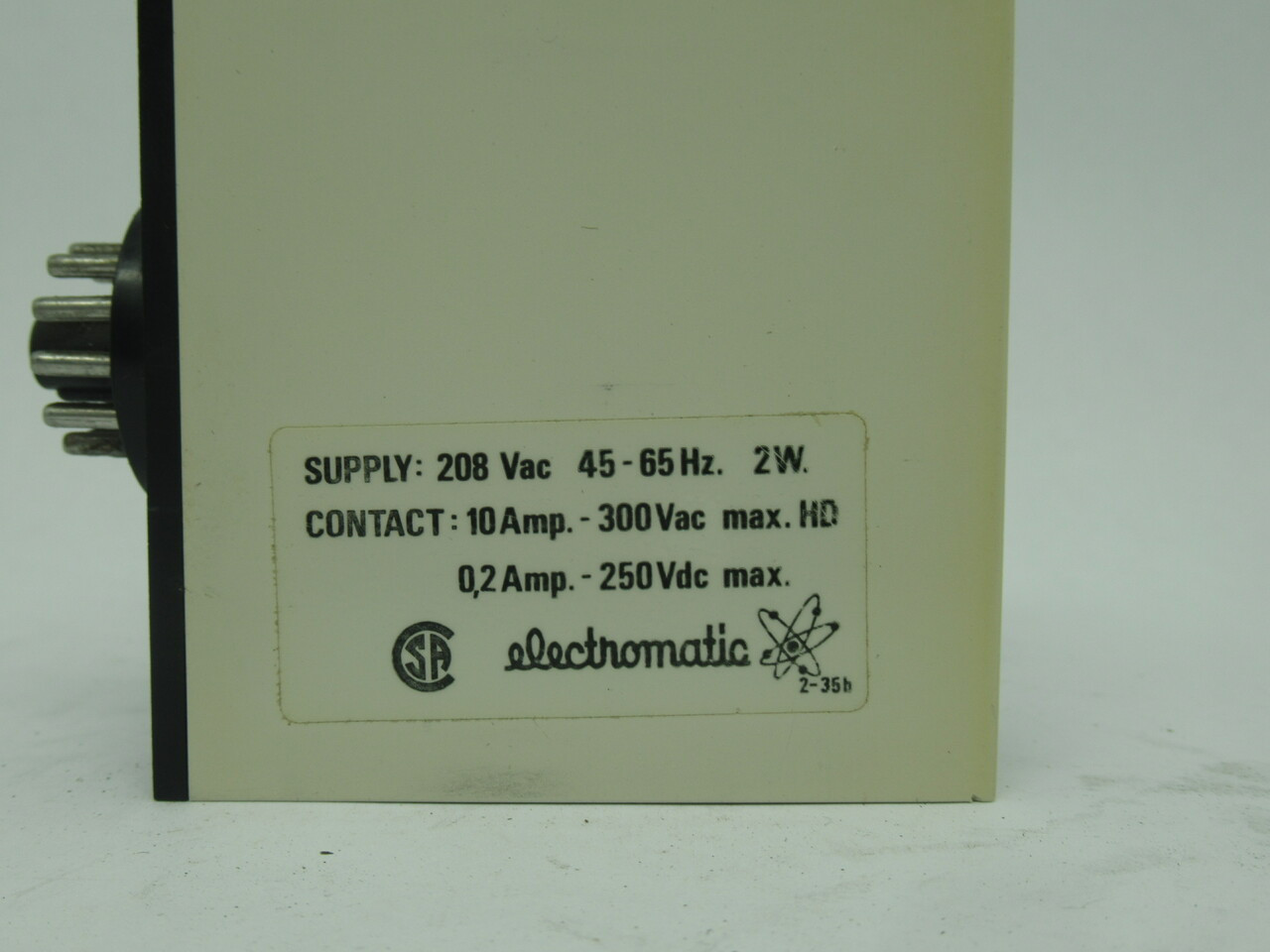 Electromatic SM170208 S-System 3Phase Sequence Voltage Relay 208VAC 45-65Hz NOP