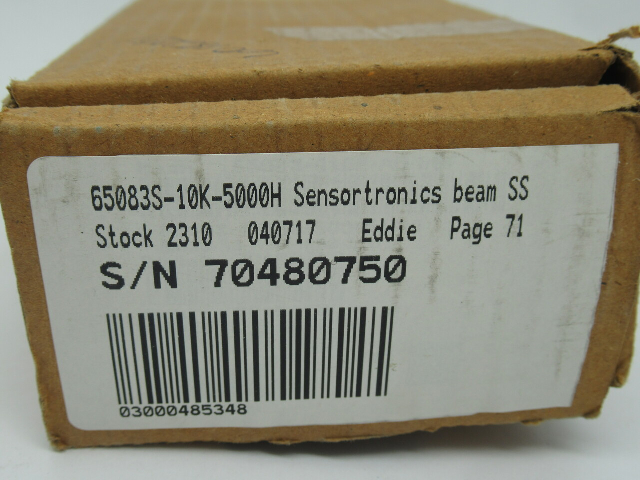 Sensortronics 65083S10K-5000H Sealed Stainless Steel Load cell 2.004mV/V NEW