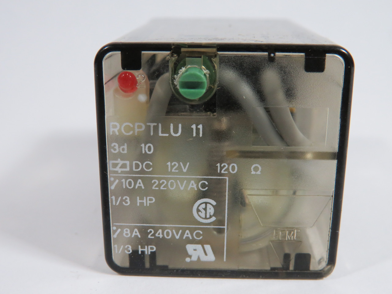 Feme RCPTLU11/3D/10/12VDC Plug-In Relay 12VDC 10/8A 11-Pin USED