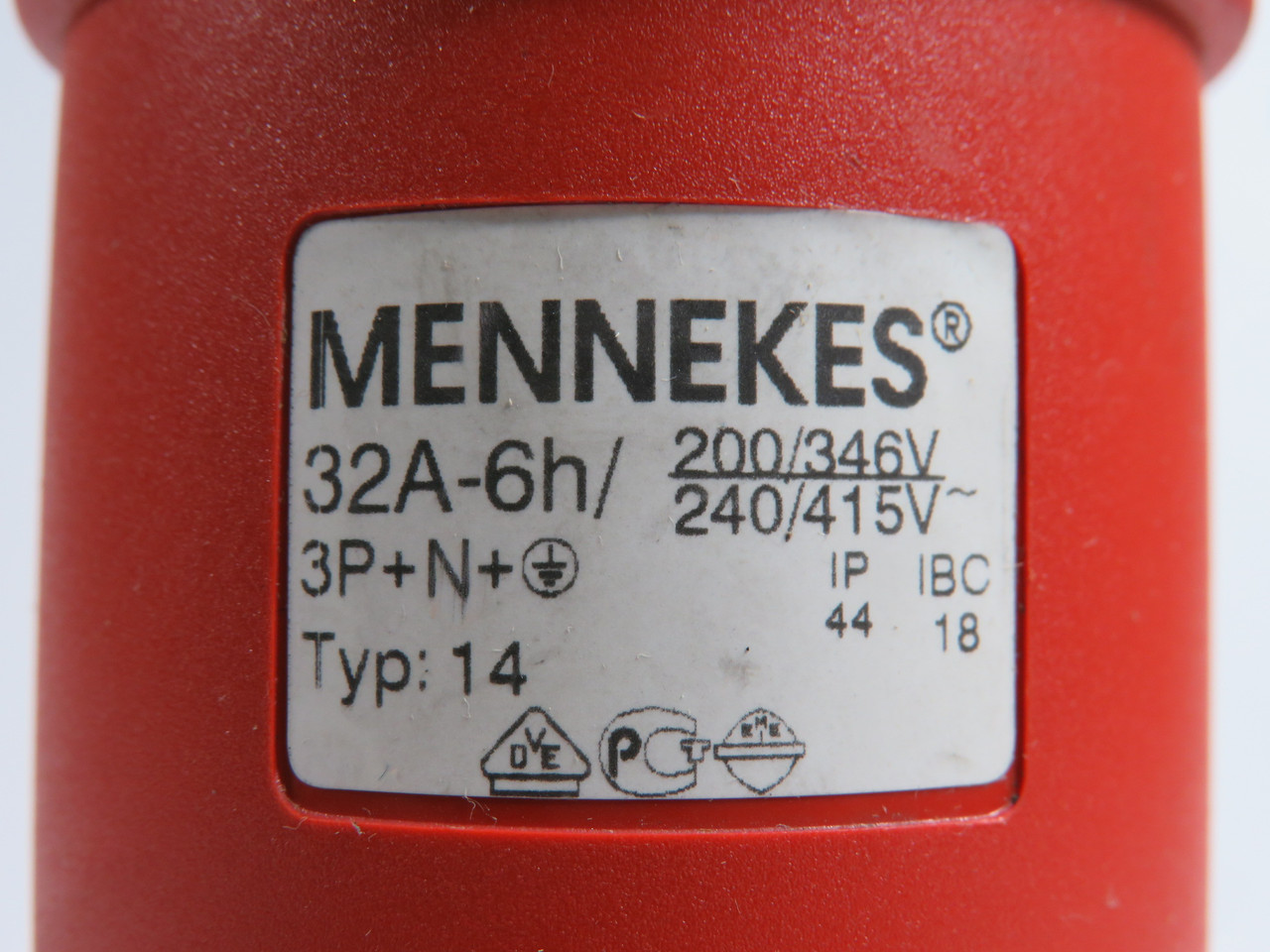 Mennekes 14 CEE Plug 32A 200/346/240/415V 5-Pole (3-Pole+N+G) 6h USED