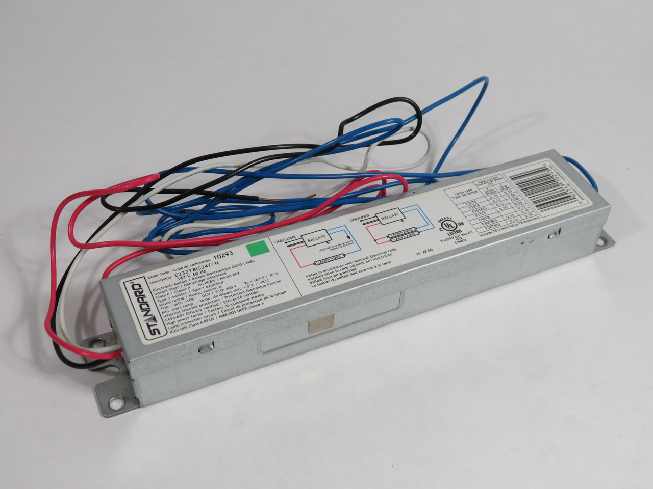 Standard E232T8IS347/N Electronic Linear Fluorescent Ballast 347V 10293 NOP