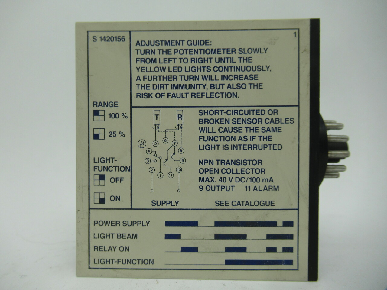 Electromatic S1420156-230 Infrared Relay 195-265VAC 0-10 Level USED