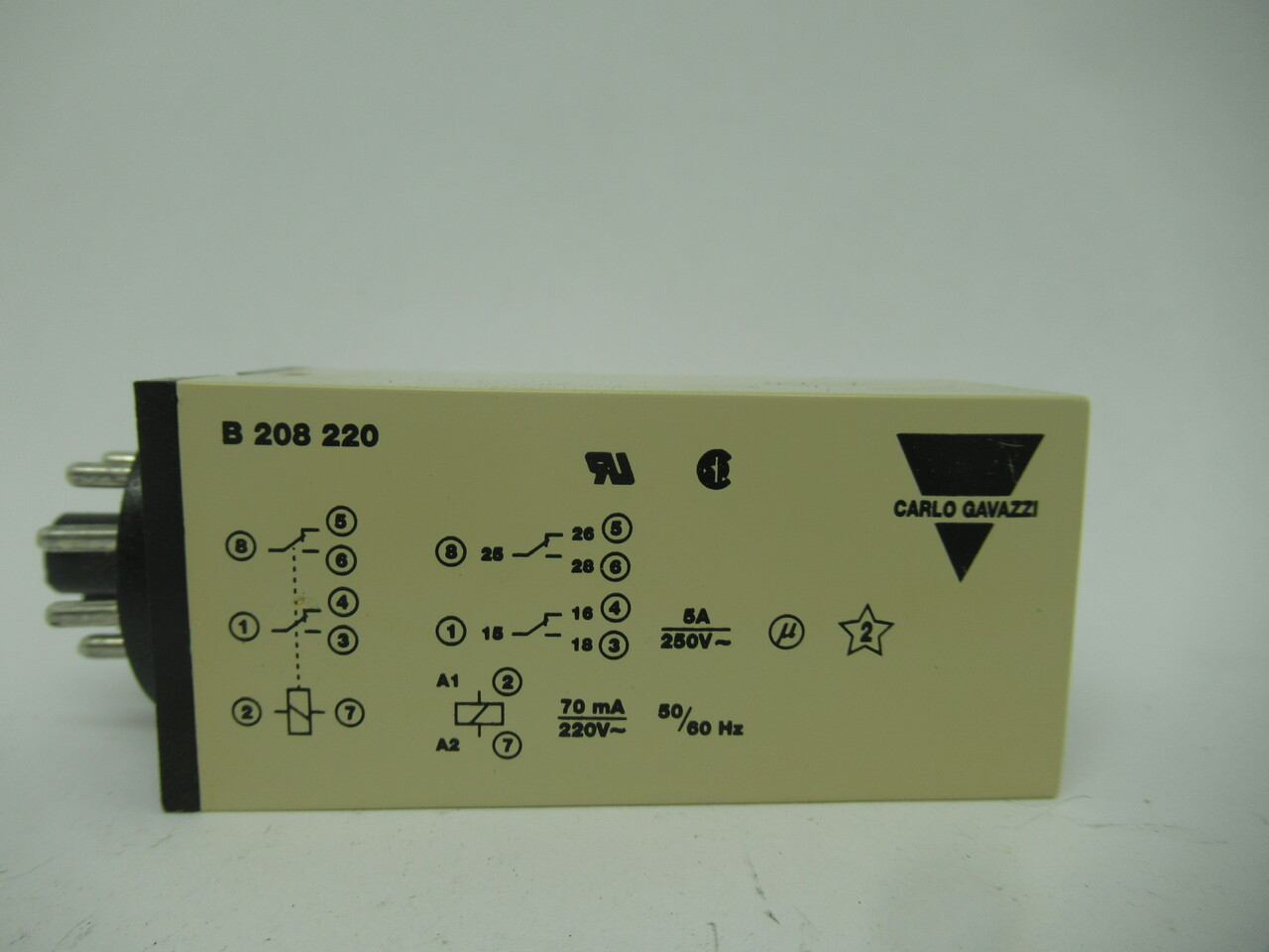 Carlo Gavazzi B208220006 Interval Scantimer .15-6Sec 5A 250V 8-Pin NEW