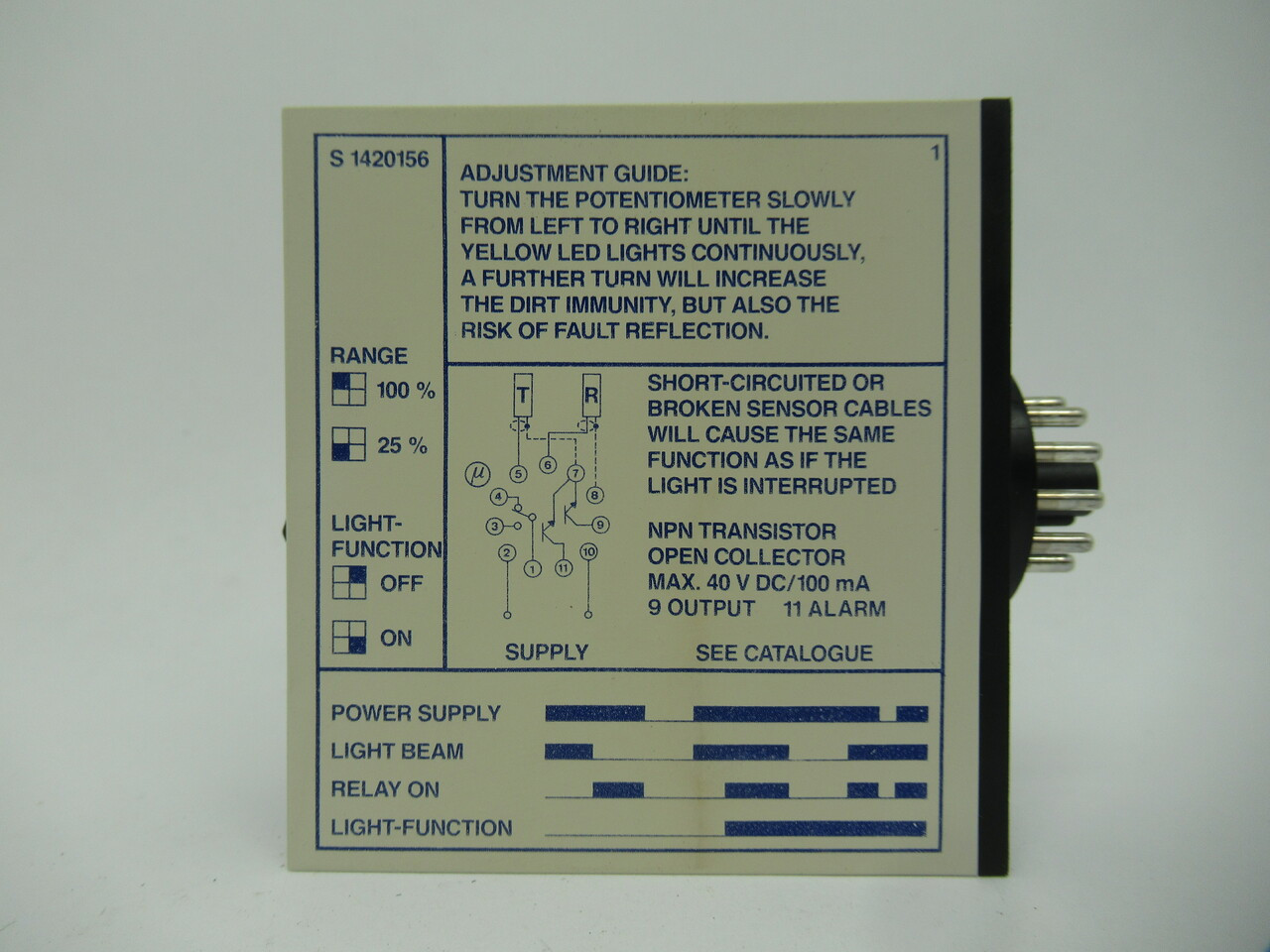 Electromatic S1420156-115 Infrared Relay 95-135VAC 0-10 Level NOP