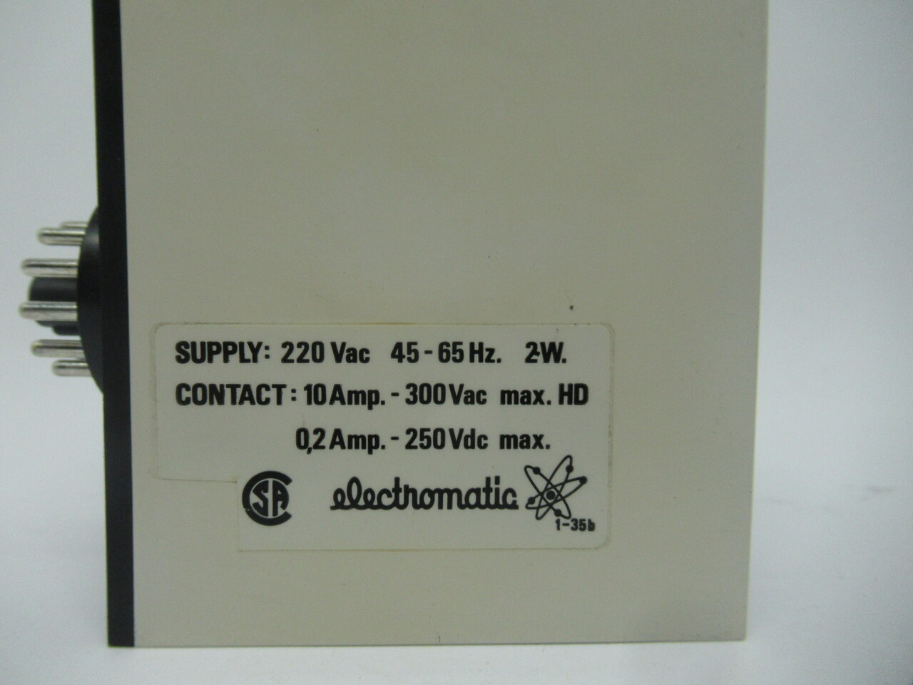 Electromatic SY175220-60 Monitoring Relay 3Phase 220VAC 60Hz NOP