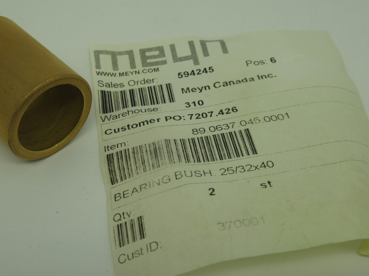 Meyn 89.0637.045.0001 Bearing Bush 25/32x40 NOP