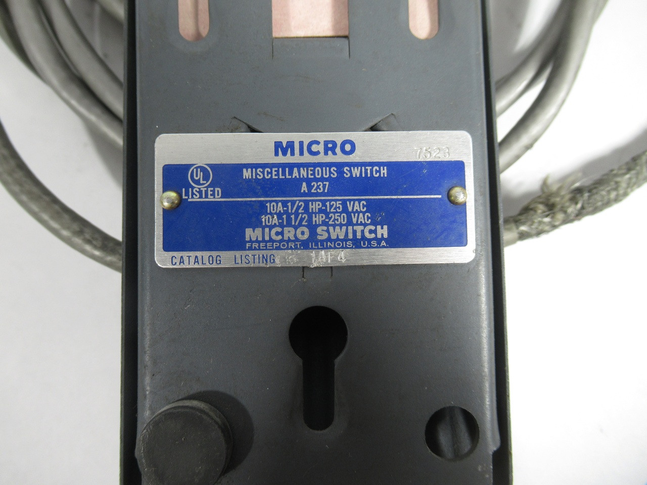 Microswitch 1AF4 Foot Pedal Switch 10A@1/2HP-125VAC 10A@1-1/2HP-250VAC USED