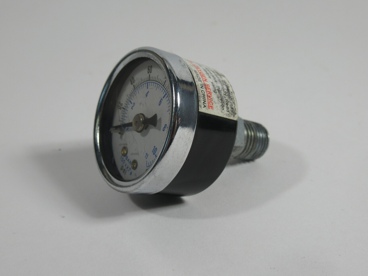 Generic Pressure Gauge 0-160psi 1-1/2" Diameter 1/4" NPT USED