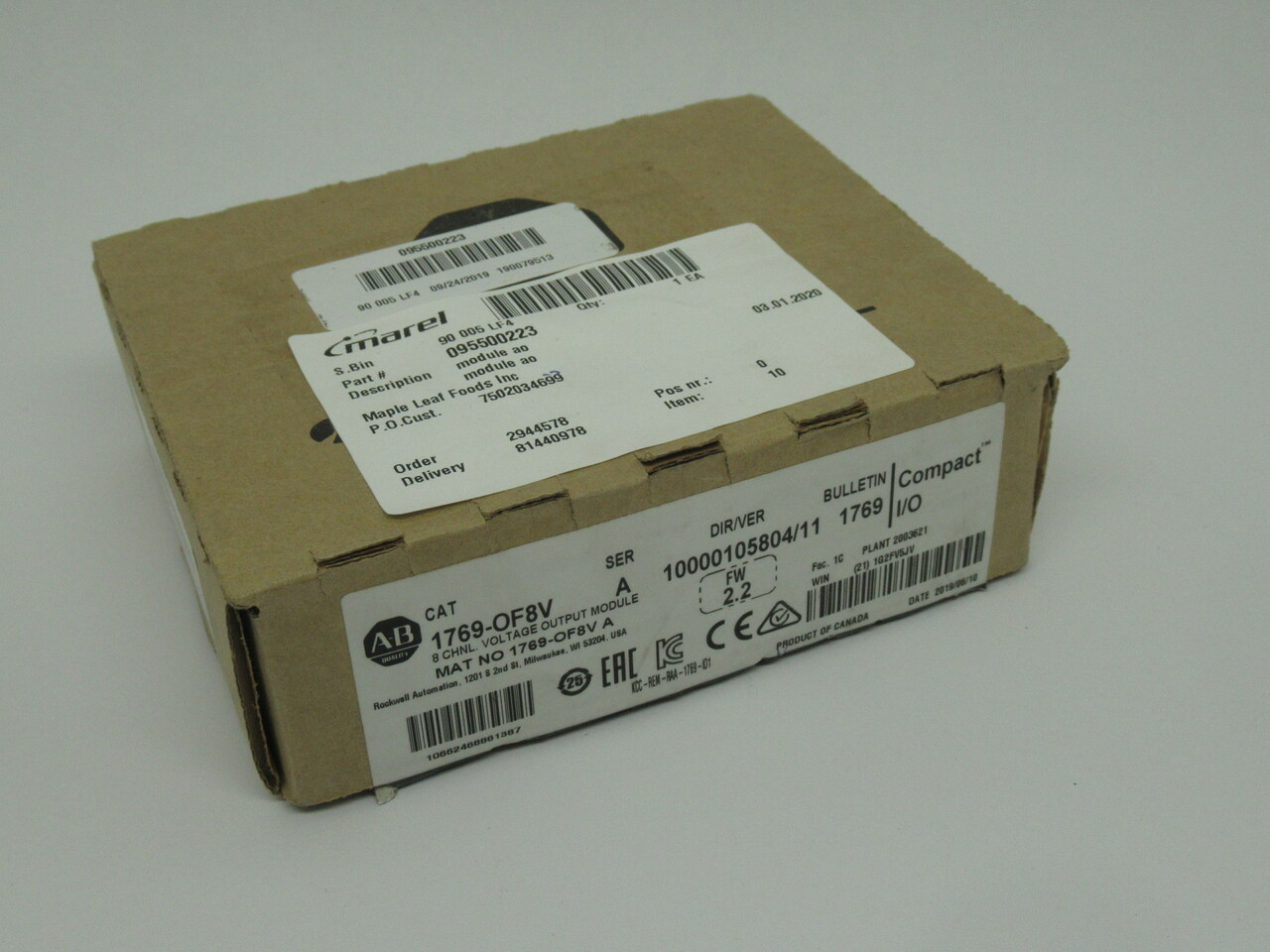 Allen-Bradley 1769-OF8V Series A Module 8 Point Analog 24 VDC Voltage Output NEW