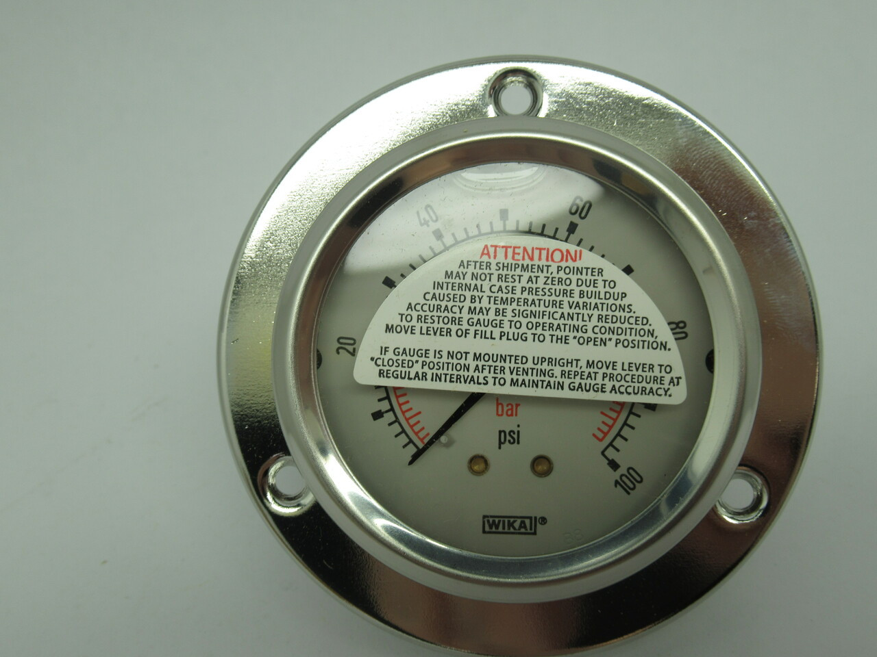 Wika 9797798 Pressure Gauge 100Psi Type 213.52 2.5" NEW