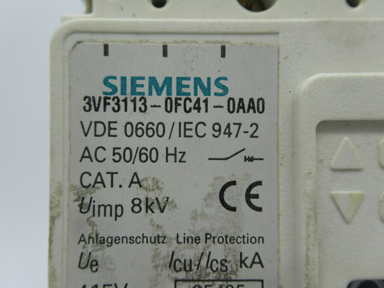 Siemens 3VF3113-0FC41-0AA0 Circuit Breaker 16A 415V 3Pole 50/60Hz NEW