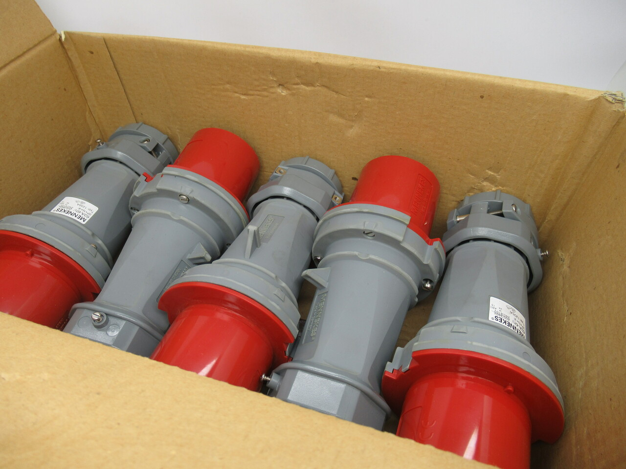 Mennekes 1235A PowerTOP Plug w/ Cable Gland 63A 6h 3P+N+G 240/415V LOT OF 5 NEW