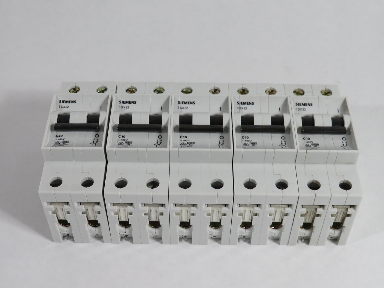 Siemens 5SX2210-7 Circuit Breaker 10A 400V 2-Pole C10 5-Pack *Box Damage* NEW