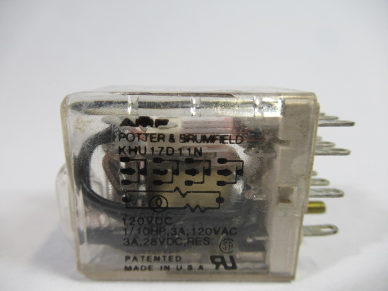 Potter & Brumfield KHU17D11N 14 Blade Relay 120VDC 1/10HP 3A USED