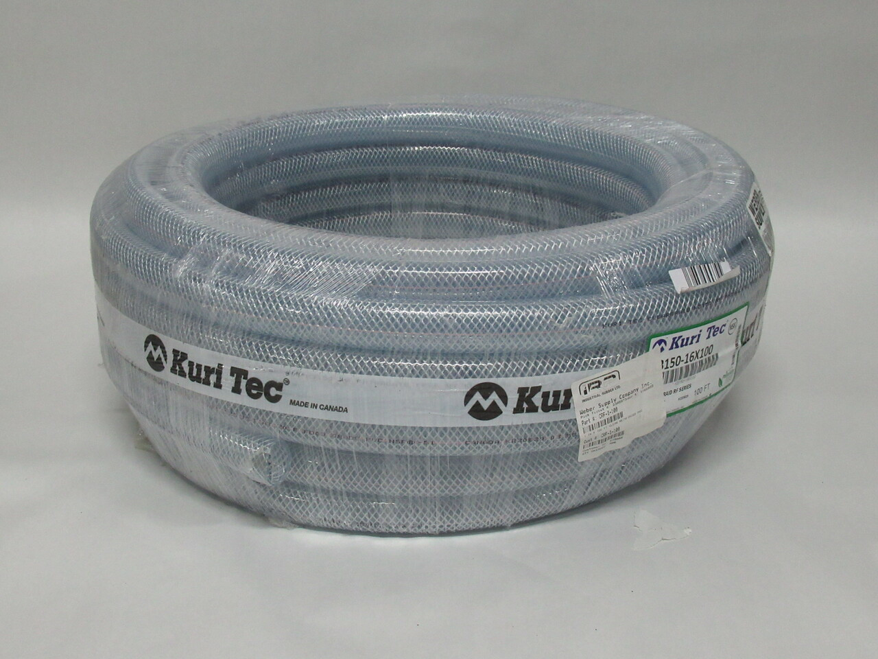 Kuri Tec K3150-16X100 Clear Reinforced PVC Hose 1" x 100 Ft NEW